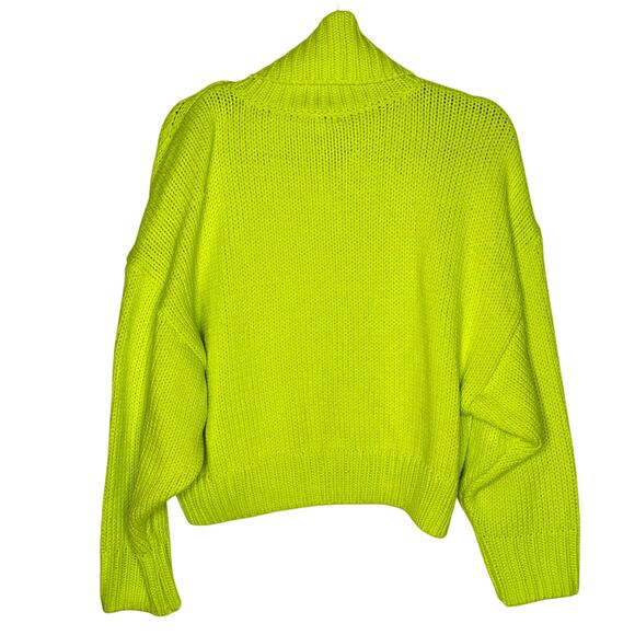 NWT 525 America Edie Peridot Lime Chunky Turtleneck Sweater – Size XS - Picture 8 of 11